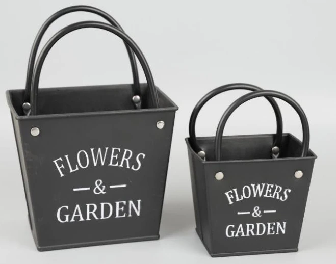Trough Shape Flower Pot With Handle 16x14x11cm